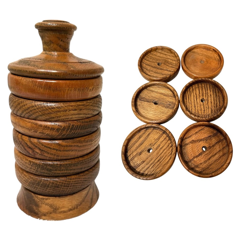 Hand Crafted Wooden Drink Coaster Set